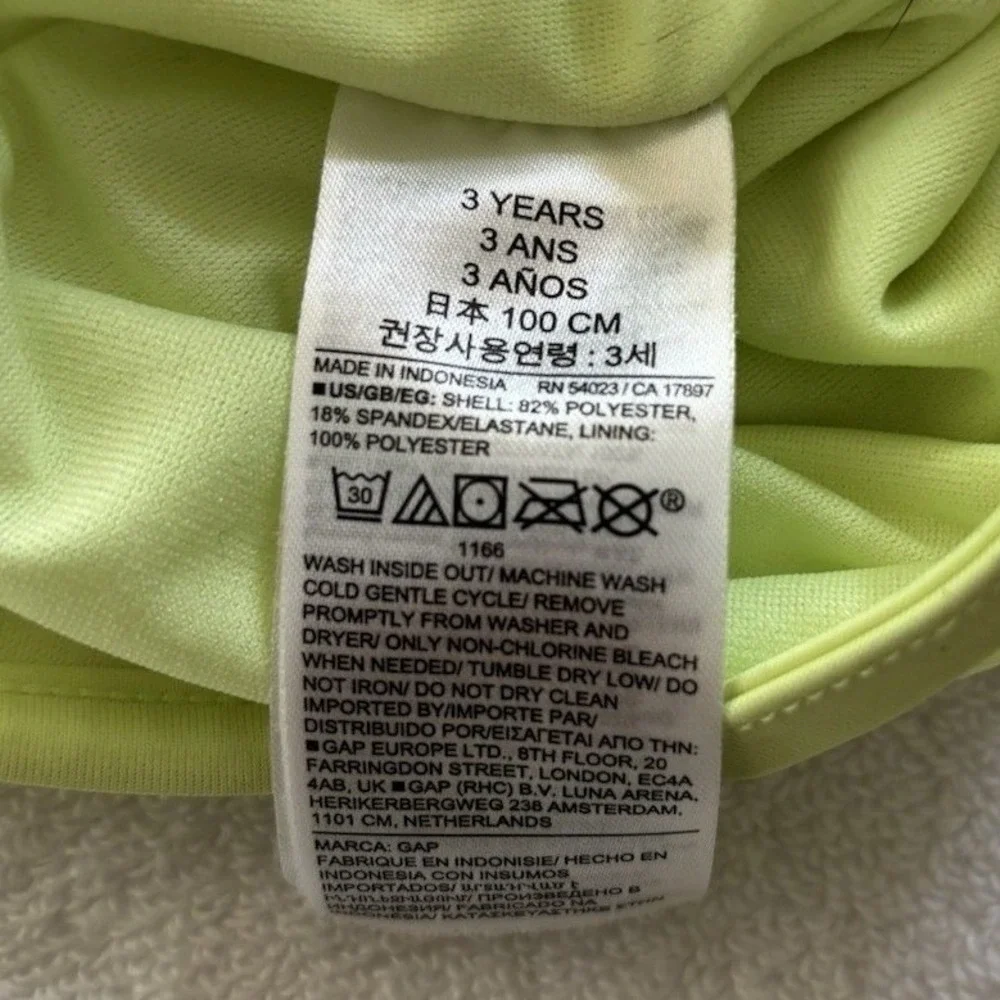 Baby Gap Disney Swimsuit Kids 3Y Green Minnie Mouse Surfing One Piece Tropical